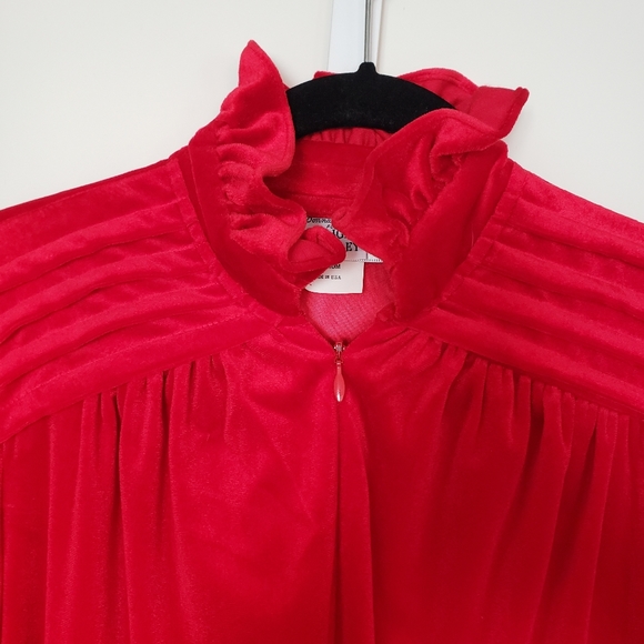 Vintage nightgown red velvet size medium - Picture 8 of 10